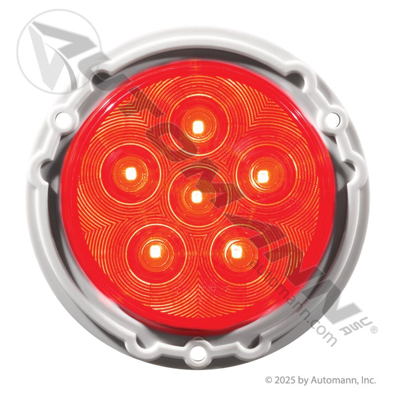 Red 4in LED Flange Light - 6 - Diode Weathertight Plug - 44322R 818R7 STL13RFMB 571.LD441R6 - Automann - FLEETPRO PARTS & TIRES