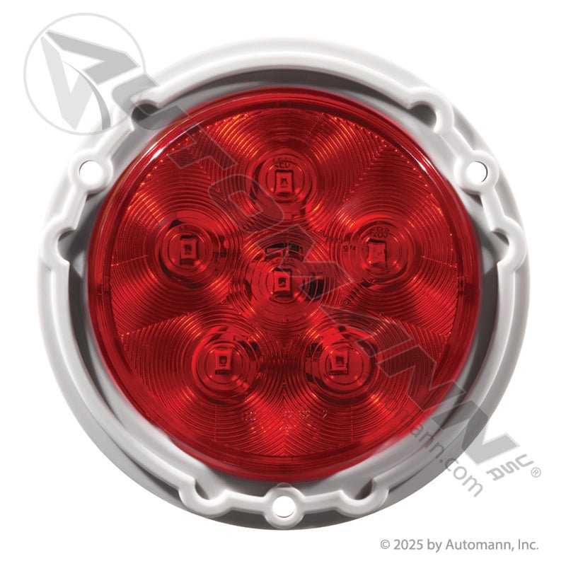 Red 4in LED Flange Light - 6 - Diode Weathertight Plug - 44322R 818R7 STL13RFMB 571.LD441R6 - Automann - FLEETPRO PARTS & TIRES