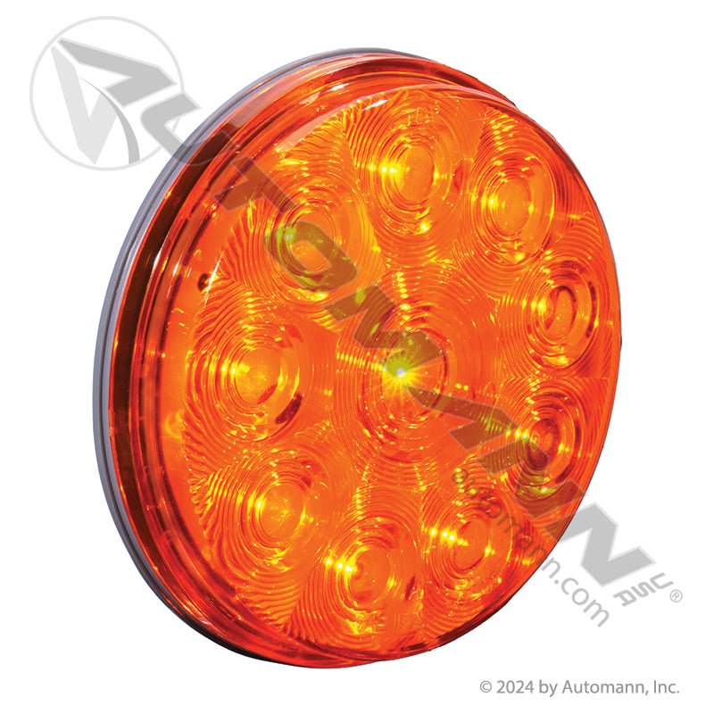 Front Park Turn LED Light - 4 Inch Round Amber Fit 'N Forget - Trucklite 44203Y 571.LD44A10 571.LD44A10 - Automann - FLEETPRO PARTS & TIRES
