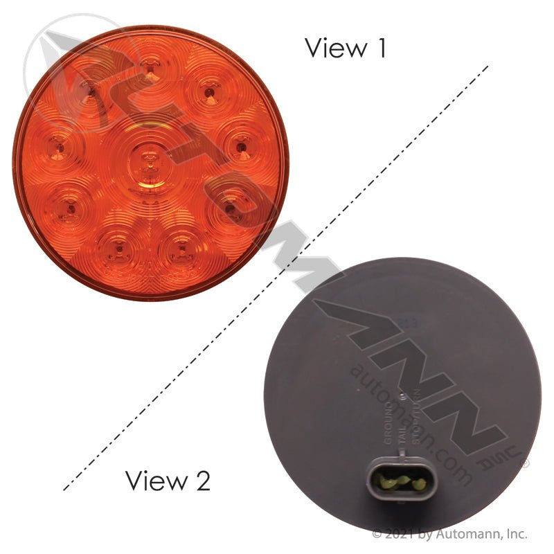 Front Park Turn LED Light - 4 Inch Round Amber Fit 'N Forget - Trucklite 44203Y 571.LD44A10 571.LD44A10 - Automann - FLEETPRO PARTS & TIRES