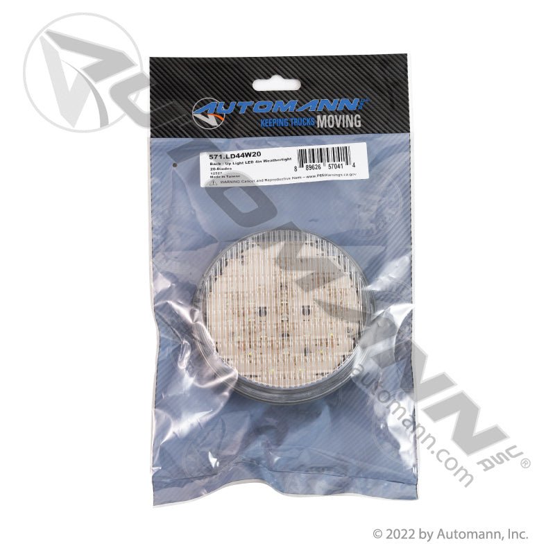 Back-Up LED Light - 4 Inch Round 20-Diode Weathertight - Trucktile 44041C BUL11CMB 571.LD44W20 571.LD44W20 - Automann - FLEETPRO PARTS & TIRES