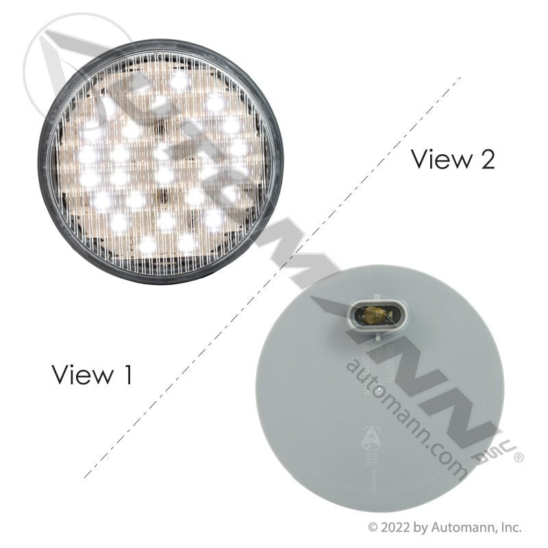 Back-Up LED Light - 4 Inch Round 20-Diode Weathertight - Trucktile 44041C BUL11CMB 571.LD44W20 571.LD44W20 - Automann - FLEETPRO PARTS & TIRES