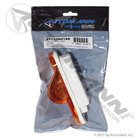 Midship Turn Signal LED Light - 6 Inch Oval Amber 8-Diode - STL75AB 351A 571.LD601A8 571.LD601A8 - Automann - FLEETPRO PARTS & TIRES