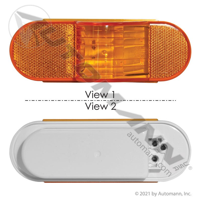 Midship Turn Signal LED Light - 6 Inch Oval Amber 8-Diode - STL75AB 351A 571.LD601A8 571.LD601A8 - Automann - FLEETPRO PARTS & TIRES