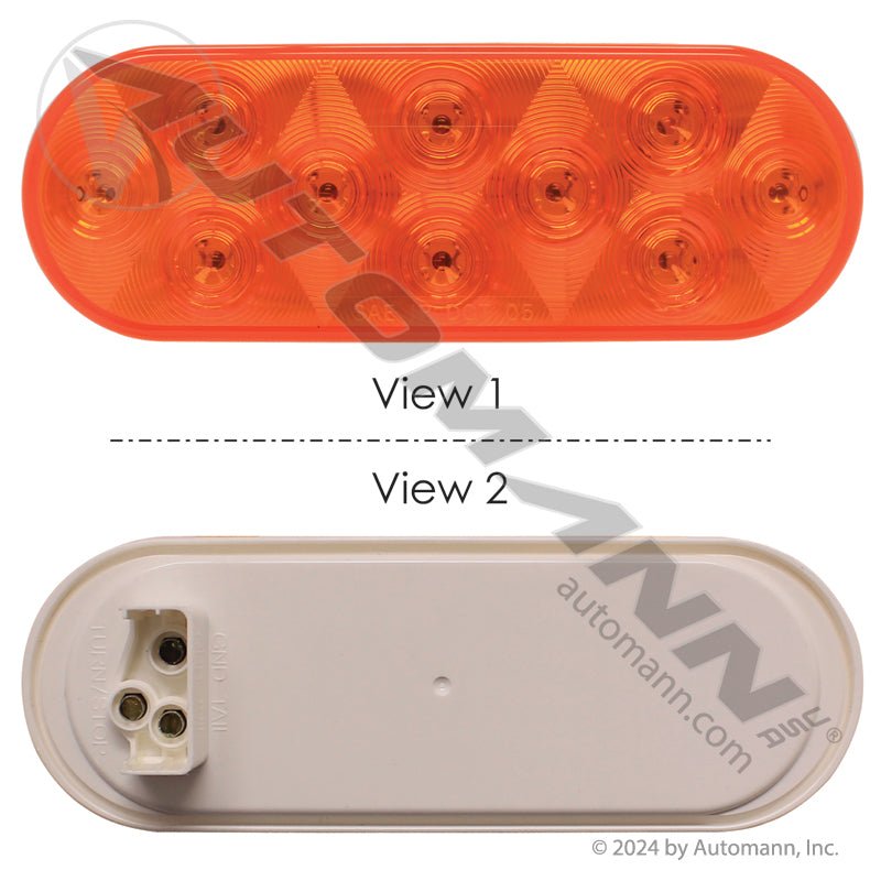 Front Park Turn LED Light - 6 Inch Oval Amber 10-Diode - Grote G6003 STL72AB 571.LD60A10 571.LD60A10 - Automann - FLEETPRO PARTS & TIRES