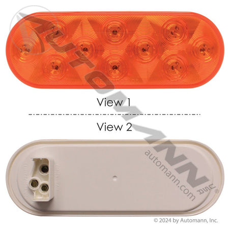 Front Park Turn LED Light - 6 Inch Oval Amber 10-Diode - Grote G6003 STL72AB 571.LD60A10 571.LD60A10 - Automann - FLEETPRO PARTS & TIRES