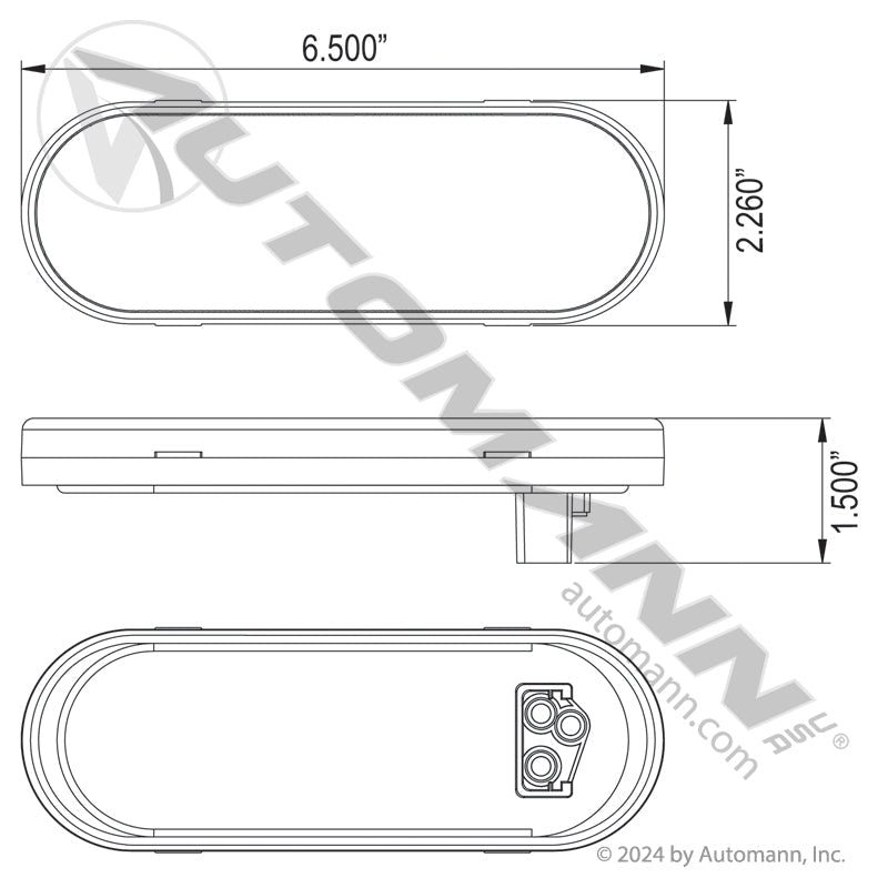 Front Park Turn LED Light - 6 Inch Oval Amber 10-Diode - Grote G6003 STL72AB 571.LD60A10 571.LD60A10 - Automann - FLEETPRO PARTS & TIRES