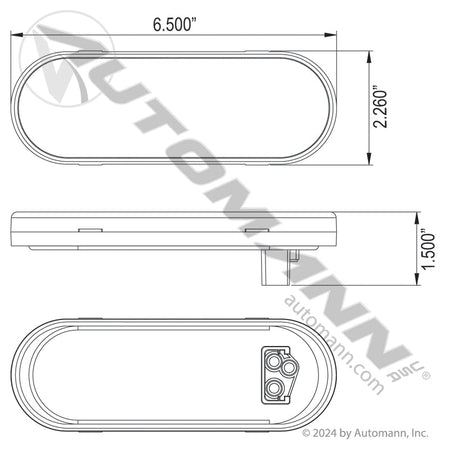 Front Park Turn LED Light - 6 Inch Oval Amber 10-Diode - Grote G6003 STL72AB 571.LD60A10 571.LD60A10 - Automann - FLEETPRO PARTS & TIRES