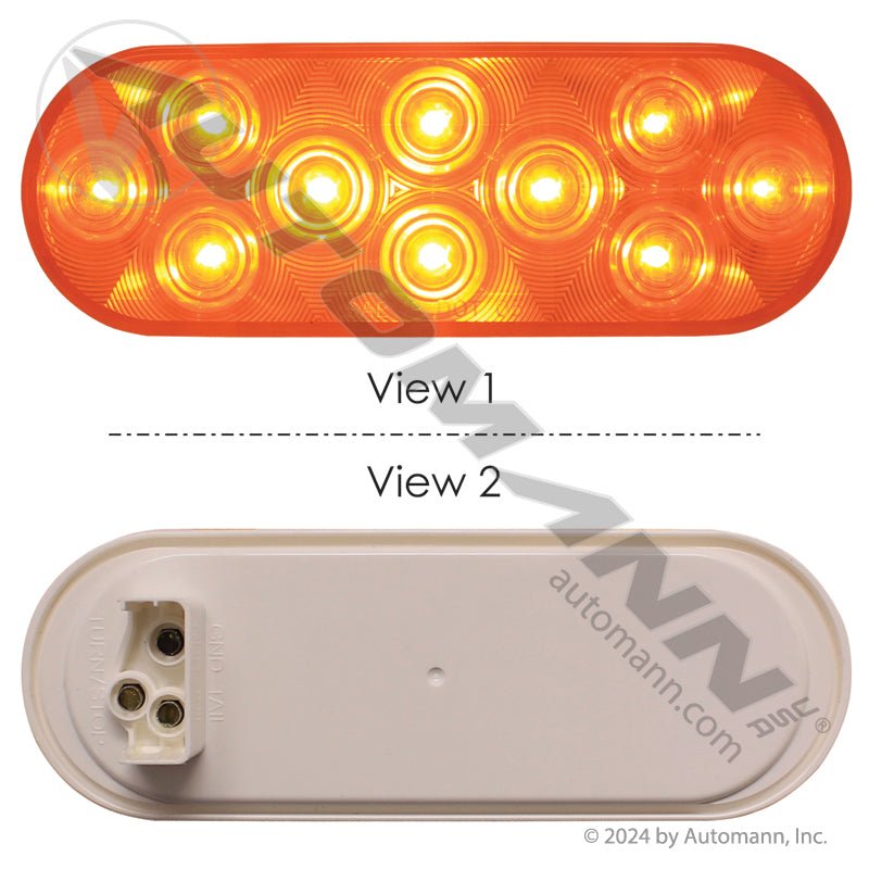 Front Park Turn LED Light - 6 Inch Oval Amber 10-Diode - Grote G6003 STL72AB 571.LD60A10 571.LD60A10 - Automann - FLEETPRO PARTS & TIRES