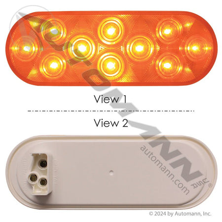 Front Park Turn LED Light - 6 Inch Oval Amber 10-Diode - Grote G6003 STL72AB 571.LD60A10 571.LD60A10 - Automann - FLEETPRO PARTS & TIRES