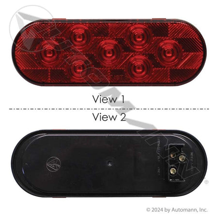 Stop Turn Tail LED Light - 6 Inch Oval Red 7-Diode - Maxxima M63346R STL12RB 571.LD60R7 571.LD60R7 - Automann - FLEETPRO PARTS & TIRES