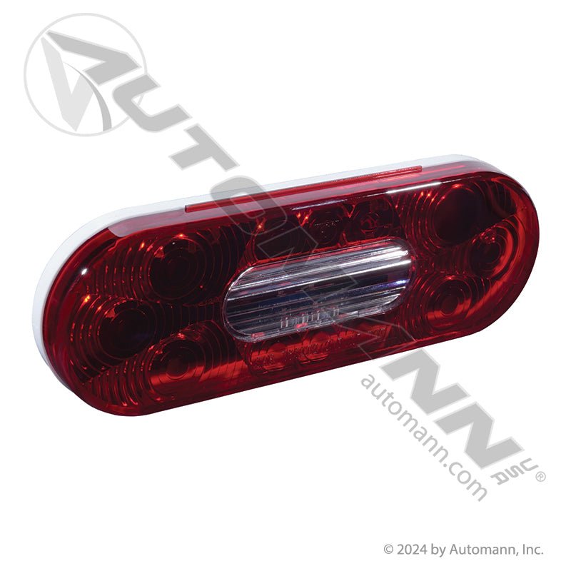 Stop Turn Tail & Back-Up LED Light - 6 Inch Oval Red/White 14-Diode - Grote 54682 571.LD60RW14 571.LD60RW14 - Automann - FLEETPRO PARTS & TIRES