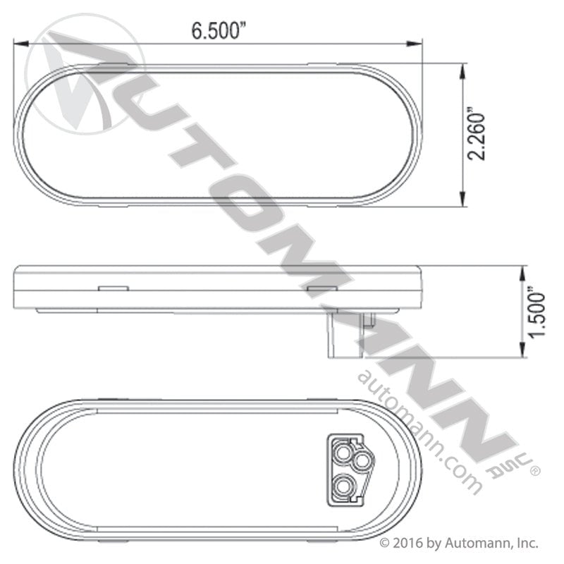 Back-Up LED Light - 6 Inch Oval 20-Diode - Trucklite 6060C BUL10CB 571.LD60W20 571.LD60W20 - Automann - FLEETPRO PARTS & TIRES