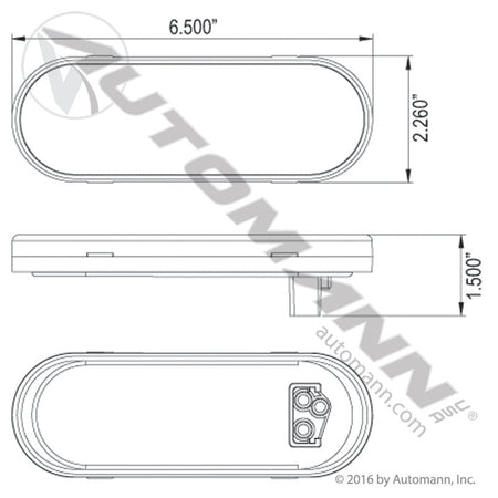 Back-Up LED Light - 6 Inch Oval 20-Diode - Trucklite 6060C BUL10CB 571.LD60W20 571.LD60W20 - Automann - FLEETPRO PARTS & TIRES