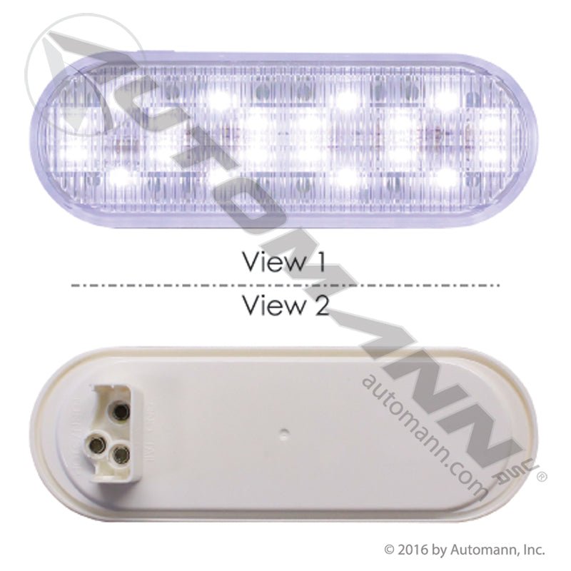 Back-Up LED Light - 6 Inch Oval 20-Diode - Trucklite 6060C BUL10CB 571.LD60W20 571.LD60W20 - Automann - FLEETPRO PARTS & TIRES