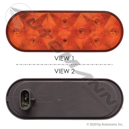 Front Park Turn LED Light - 6 Inch Oval Amber 10-Diode Weathertight - STL72AMB 571.LD66A10 571.LD66A10 - Automann - FLEETPRO PARTS & TIRES