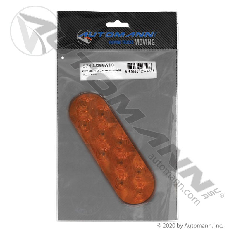 Front Park Turn LED Light - 6 Inch Oval Amber 10-Diode Weathertight - STL72AMB 571.LD66A10 571.LD66A10 - Automann - FLEETPRO PARTS & TIRES