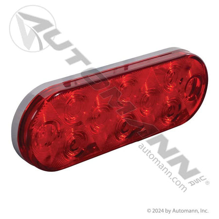 6 Inch Oval LED Tail Light – 10 - Diode Red – Replaces Truck - lite 60250R 571.LD66R10 - Automann - FLEETPRO PARTS & TIRES