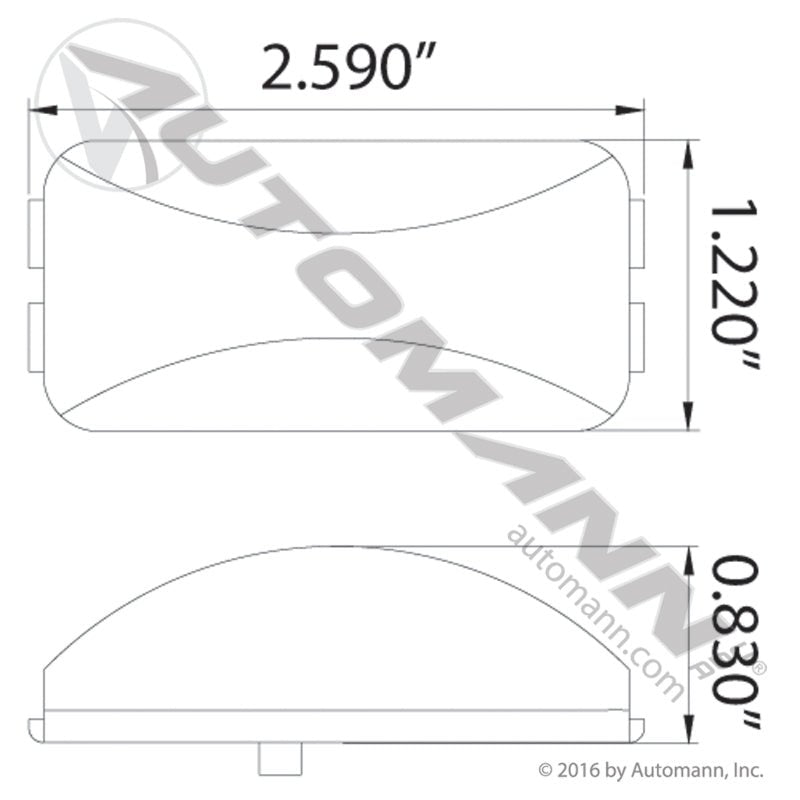 Rectangular Sealed License Plate Light – 1" x 2.5" Clear Incandescent – Replaces Grote 60261 571.LG152L - Automann - FLEETPRO PARTS & TIRES