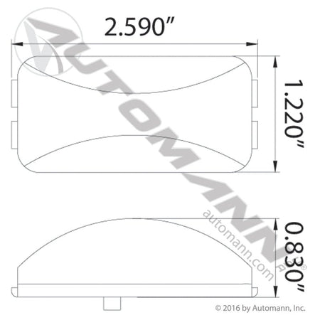Rectangular Sealed License Plate Light – 1" x 2.5" Clear Incandescent – Replaces Grote 60261 571.LG152L - Automann - FLEETPRO PARTS & TIRES