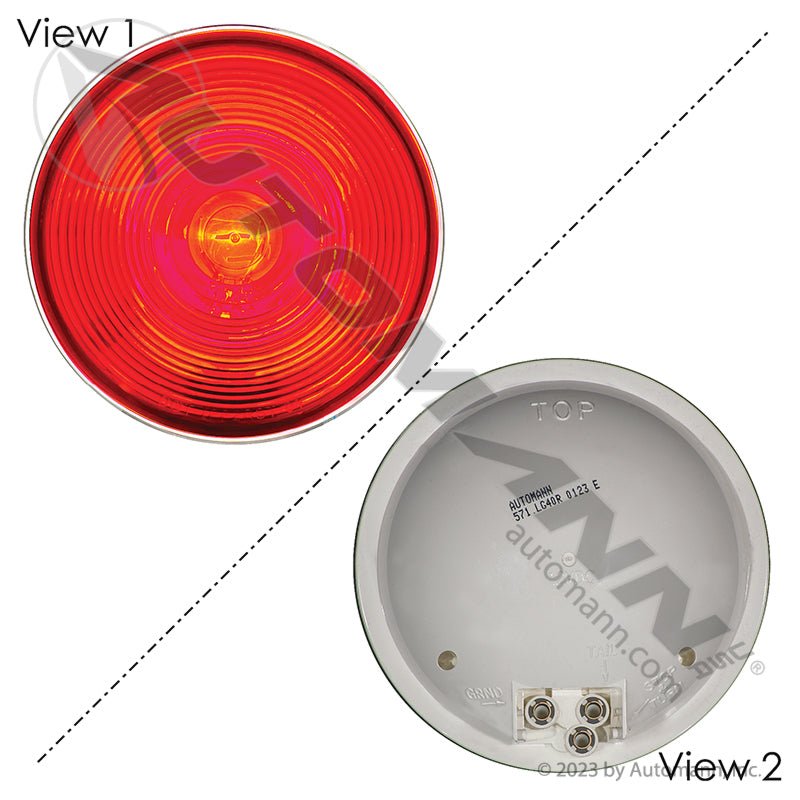 4 Inch Round Stop Tail Light – Red Incandescent – Replaces Truck - lite 40202R 571.LG40R - Automann - FLEETPRO PARTS & TIRES