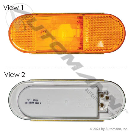 6 Inch Oval Midship Turn Signal – Amber Incandescent – Replaces Truck - Lite 60215Y 571.LG601A - Automann - FLEETPRO PARTS & TIRES
