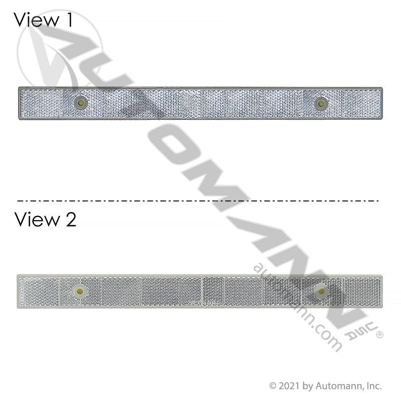 Reflex Reflector Strip - White 1-3/32 in x 12 in Quick-Mount - Grote 41121 571.RF2X12QMW 571.RF2X12QMW - Automann - FLEETPRO PARTS & TIRES