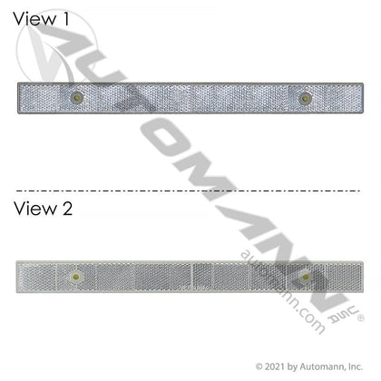 Reflex Reflector Strip - White 1-3/32 in x 12 in Quick-Mount - Grote 41121 571.RF2X12QMW 571.RF2X12QMW - Automann - FLEETPRO PARTS & TIRES
