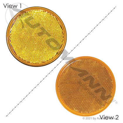 Reflex Reflector - Amber 3-3/16 in Round Quick-Mount - Grote 40063 Trucklite 98005Y 571.RF3QMA 571.RF3QMA - Automann - FLEETPRO PARTS & TIRES