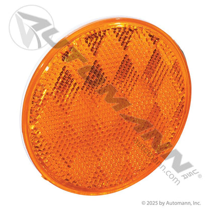 Reflex Reflector - Amber 3-3/16 in Round Quick-Mount - Grote 40063 Trucklite 98005Y 571.RF3QMA 571.RF3QMA - Automann - FLEETPRO PARTS & TIRES