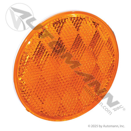 Reflex Reflector - Amber 3-3/16 in Round Quick-Mount - Grote 40063 Trucklite 98005Y 571.RF3QMA 571.RF3QMA - Automann - FLEETPRO PARTS & TIRES