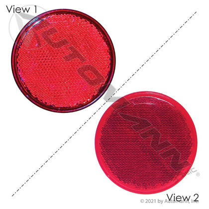 Reflex Reflector - Red 3-3/16 in Round Quick-Mount - Grote 40062 Trucklite 98005R 571.RF3QMR 571.RF3QMR - Automann - FLEETPRO PARTS & TIRES
