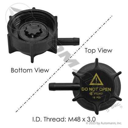 Volvo Surge Tank Coolant Cap - 20968843 21314359 572.2021 572.2021 - Automann - FLEETPRO PARTS & TIRES