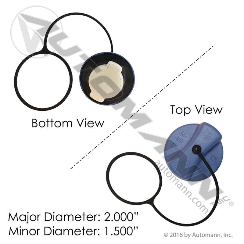 Freightliner Cascadia DEF Tank Cap - Replaces OEM 04 - 27757 - 000 04 - 34903 - 000 572.3003 - Automann - FLEETPRO PARTS & TIRES