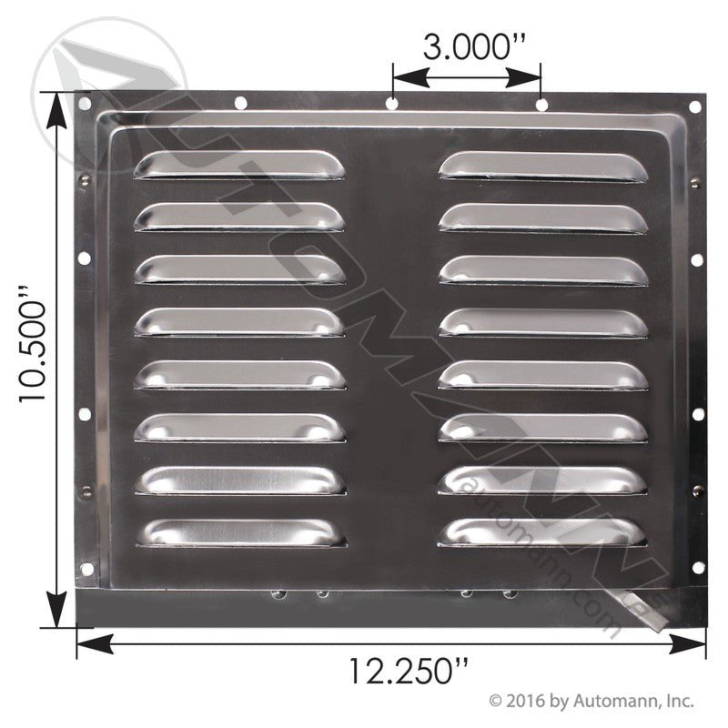 Adjustable Aluminum Louvered Trailer Vent - 12.25" x 10.5" Automann 573.1403000 573.1403000 - Automann - FLEETPRO PARTS & TIRES
