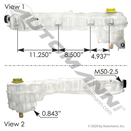 Freightliner Cascadia Coolant Reservoir – 2018 - 2026 Expansion Tank – Replaces A0532836000 575.10115 - Automann - FLEETPRO PARTS & TIRES