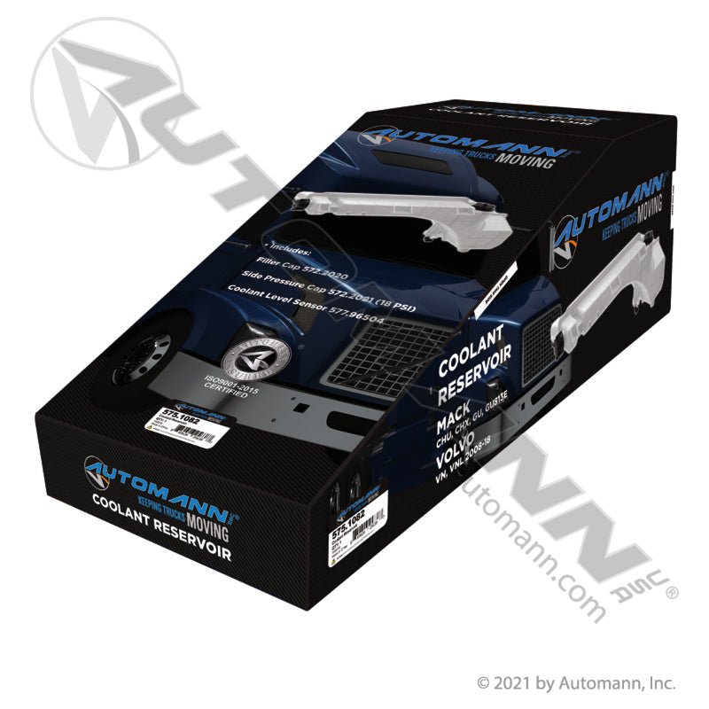 Volvo VNL Coolant Reservoir – Complete Kit with Caps & Sensor – Replaces 23059017 575.1082 - Automann - FLEETPRO PARTS & TIRES