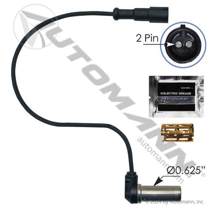 ABS Sensor Extension Cable – 90 Degree Head – 14" Length – Replaces AL10271914 577.A5335 - Automann - FLEETPRO PARTS & TIRES
