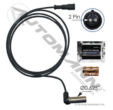 ABS Sensor Kit with 90 Degree Head – 76" Cable including Clip and Grease – Replaces R955342 S4410328140 577.A5342 - Automann - FLEETPRO PARTS & TIRES