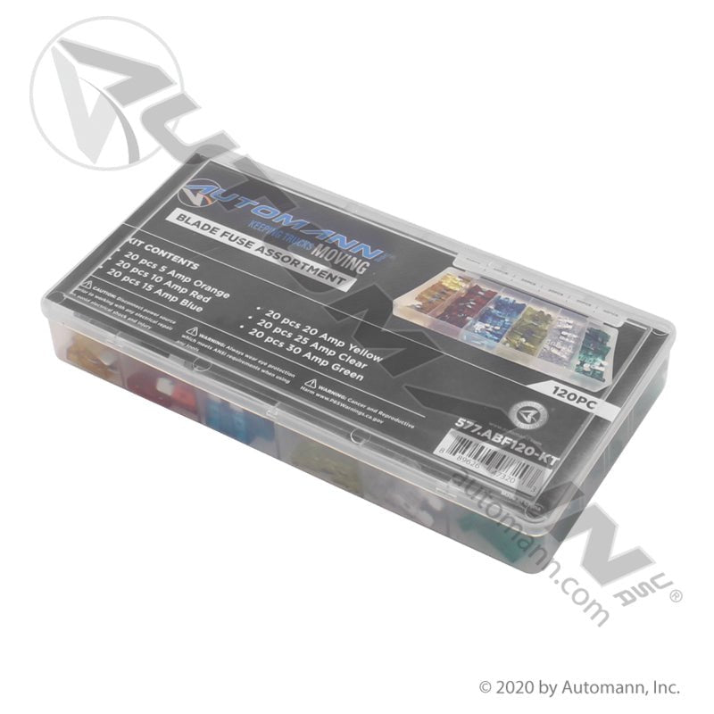 120 Piece Blade Fuse Assortment - Automann 577.ABF120 - KT ATD - 364 577.ABF120-KT - Automann - FLEETPRO PARTS & TIRES