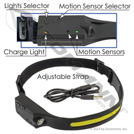Rechargeable COB Headband Work Light - Automann 350 Lumen 579.MFL2010 579.MFL2010 - Automann - FLEETPRO PARTS & TIRES