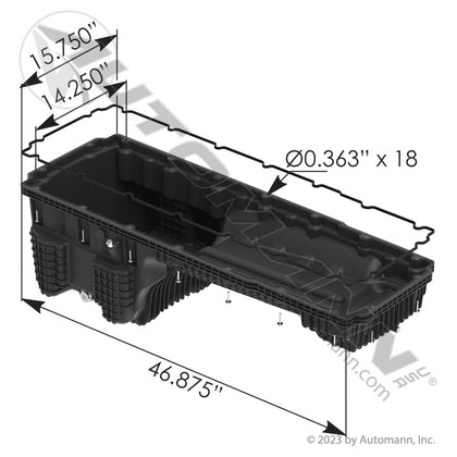 Thermoplastic Engine Oil Pan - Detroit DD15 GHG21 - Detroit Diesel A4730103413 802.233413 802.233413 - Automann - FLEETPRO PARTS & TIRES