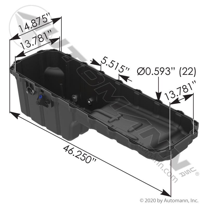 Engine Oil Pan 21 Qt Front Sump - Mack MP8 / Volvo D13 - Volvo 20493971 Mack 21368390 802.90201 802.90201 - Automann - FLEETPRO PARTS & TIRES