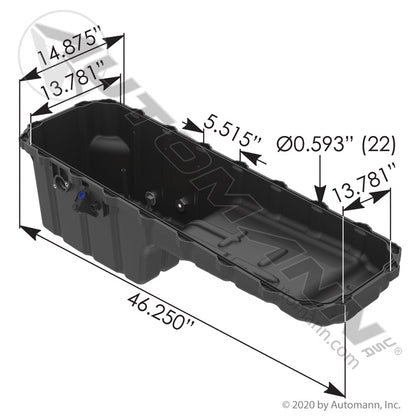 Engine Oil Pan 21 Qt Front Sump - Mack MP8 / Volvo D13 - Volvo 20493971 Mack 21368390 802.90201 802.90201 - Automann - FLEETPRO PARTS & TIRES