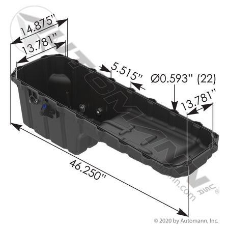 Engine Oil Pan 21 Qt Front Sump - Mack MP8 / Volvo D13 - Volvo 20493971 Mack 21368390 802.90201 802.90201 - Automann - FLEETPRO PARTS & TIRES