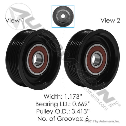 Continental Elite Idler Pulley - Grooved Poly-V, Cummins ISX15 / X15 - 49147 816.49147 816.49147 - Continental - FLEETPRO PARTS & TIRES