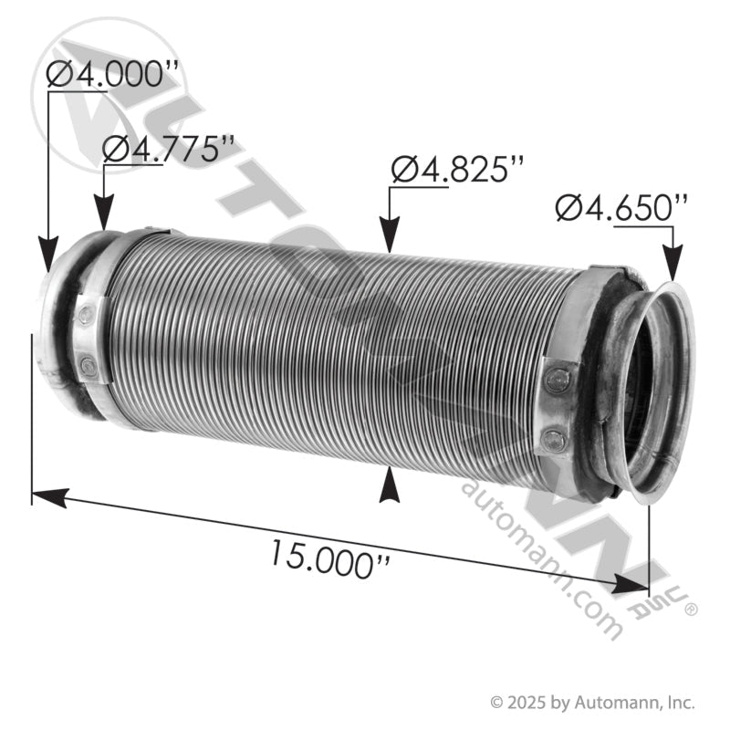 Volvo D13 Exhaust Bellows Kit (EPA17) – Stainless Steel – Replaces 22428625 820.B96625P - Automann - FLEETPRO PARTS & TIRES