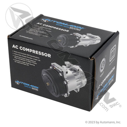 A/C Compressor 7H15 Direct Short Body - PV8 176mm Clutch 12V - Mack Volvo 82768117 830.31098 830.31098 - Automann - FLEETPRO PARTS & TIRES