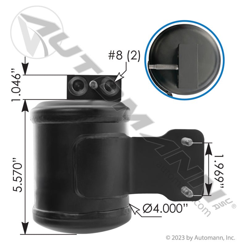 Freightliner Cascadia AC Receiver Drier - 2018 - 2026 Replaces A22 - 73395 - 000 7638 830.41102 - Automann - FLEETPRO PARTS & TIRES