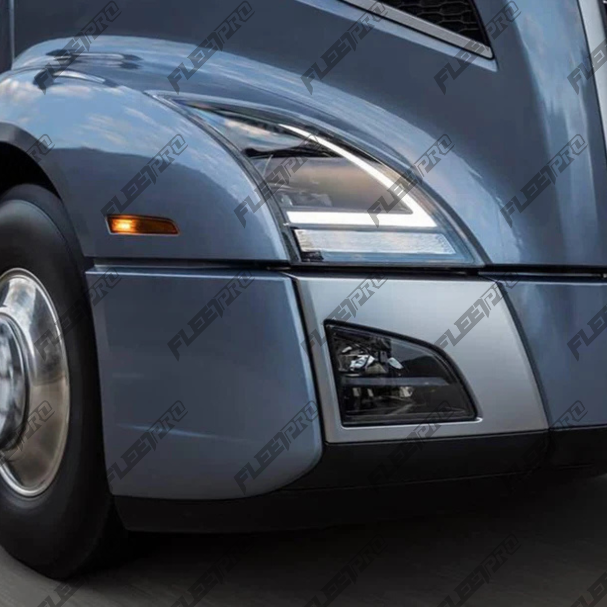 Volvo VNL Corner Bumper (2018–2024) – Passenger Side Primed – Fog Light Cutout – Replaces 82750070 - Fleet Pro Parts & Tires Inc.